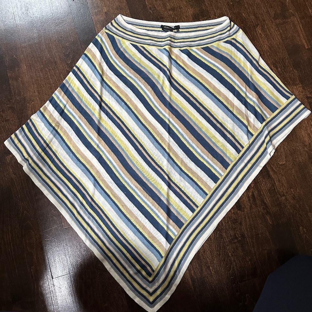 BCBG Maxazria Multi Striped Asymmetrical Cape